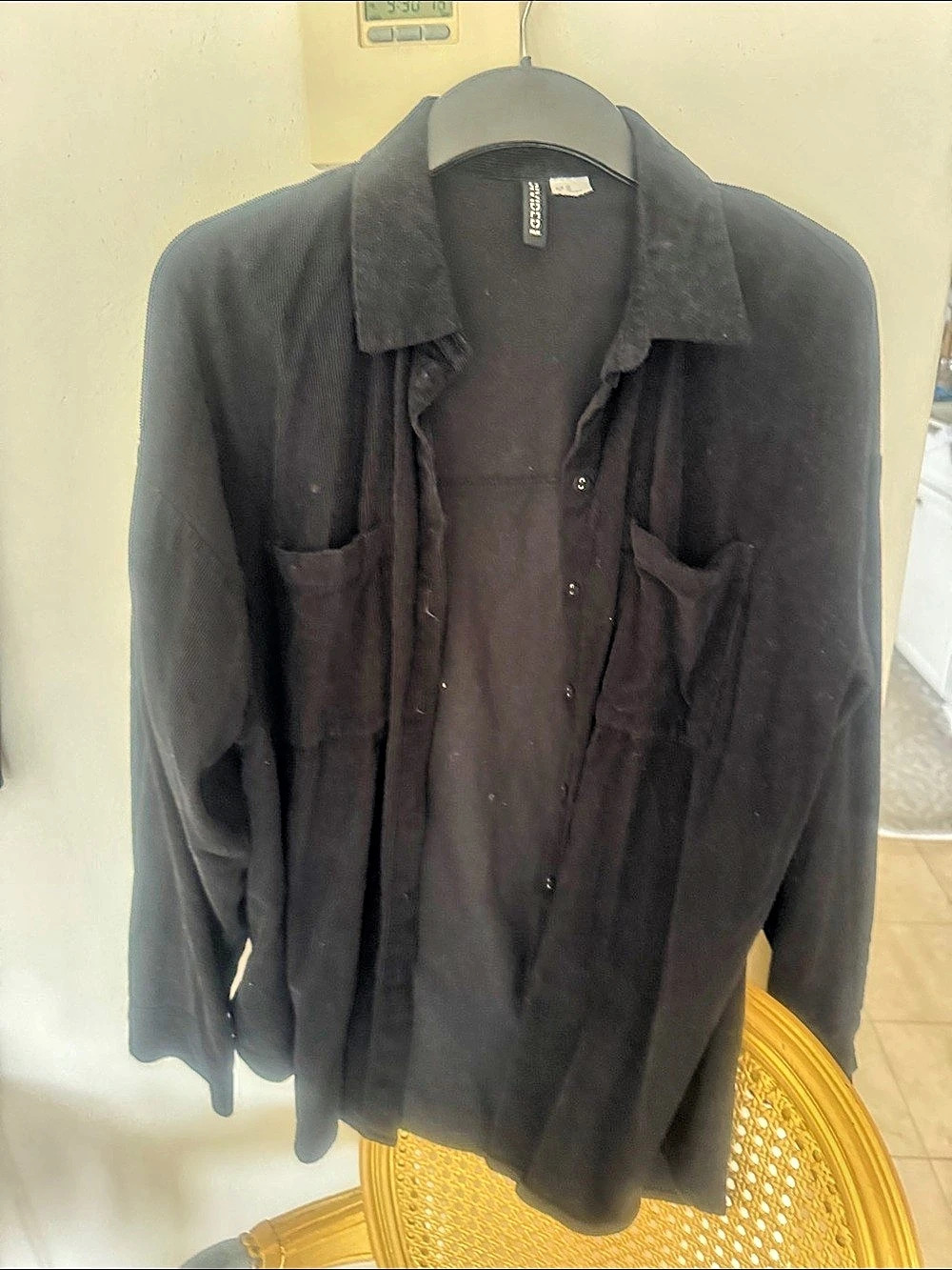 H&M Black Button Front Shirt Size XS
